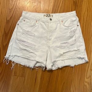 Free People White Jean Shorts